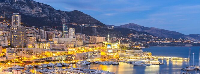 Trip Kreuzfahrten Feriendestination Monaco - Genießen Sie die Fahrt Ihres Lebens am Steuer eines feurigen Lamborghini oder rassigen Ferrari. Starten Sie Ihre Spritztour in Monaco und lassen Sie das Fürstentum unter den vielen bewundernden Blicken der Passanten hinter sich. Cruisen Sie auf den wunderschönen Küstenstraßen der Côte d’Azur und den herrlichen Panoramastraßen über und um Monaco. Erleben Sie die unbeschreibliche Erotik dieses berauschenden Fahrgefühls, spüren Sie die Power & Kraft und das satte Brummen & Vibrieren der Motoren. Erkunden Sie als Pilot oder Co-Pilot in einem dieser legendären Supersportwagen einen Abschnitt der weltberühmten Formel-1-Rennstrecke in Monaco. Nehmen Sie als Erinnerung an diese Challenge ein persönliches Video oder Zertifikat mit nach Hause. Die beliebtesten Orte für Ferien in Monaco, locken mit besten Angebote für Hotels und Ferienunterkünfte mit Werbeaktionen, Rabatten, Sonderangebote für Monaco Urlaub buchen.